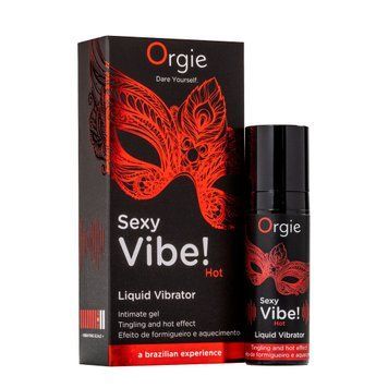 Рідкий вібратор Orgie Sexy Vibe! Hot, 15 мл (м'ята упаковка!!!) SX1551-R фото