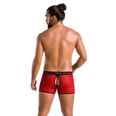 Чоловічі прозорі боксери Passion 046 SHORT PARKER XXL/XXXL Red, сітка, під леопард SO7611 фото