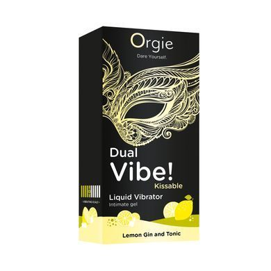 Жидкий вибратор Orgie Dual Vibe! Lemon Gin And Tonic Kissable Liquid Vibrator, 15 мл SX1490 фото