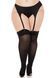 Панчохи Leg Avenue Lace top opaque thigh highs Black 1X/2X SX1045 фото 1