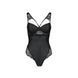 Боді з екошкіри та мережива Passion &mdash; Loona Body Black SO5355 фото 3