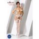 Сітчасті колготки-бодістокінги Passion S013 One Size, White, імітація панчіх та пояса з гартерами PSS013W фото 2