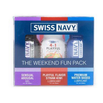 Набір змазок Swiss Navy &mdash; Weekend Fun Pack (3x30 мл) Водна, збуджувальна та смакова SX1363 фото