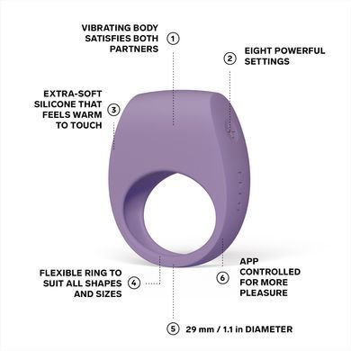 Ерекційне кільце з вібрацією LELO Tor 3 Violet Dusk SX0702 фото