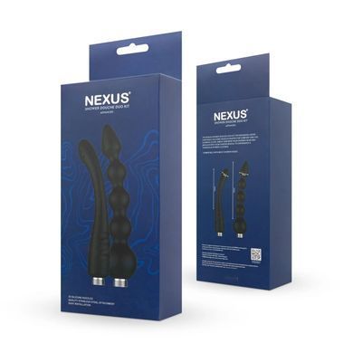 Набір анальних насадок для душу Nexus Advanced Shower Douche Duo Kit &ndash; Black, 2 шт (м'ята упаковка!!!) SO9858-R фото
