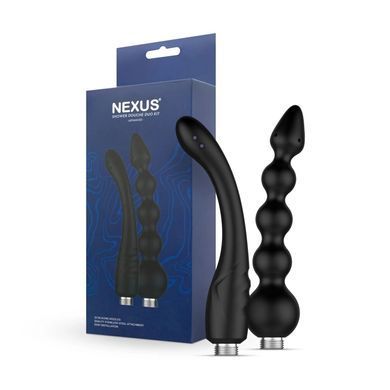 Набір анальних насадок для душу Nexus Advanced Shower Douche Duo Kit &ndash; Black, 2 шт (м'ята упаковка!!!) SO9858-R фото
