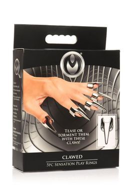 Набор колец с когтями Master Series Five-Piece Sensation Claw Rings - Silver (мятая упаковка!!!) SX1191-R фото