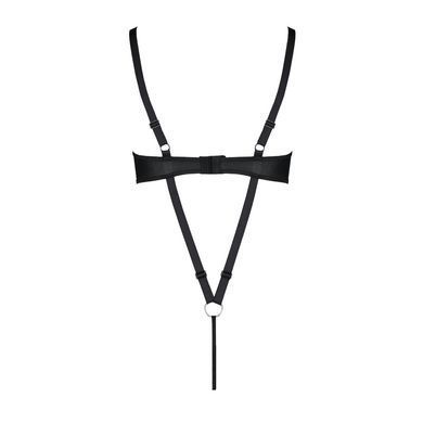 Боді з екошкіри з відкритим доступом Passion &mdash; Celine Body Plus Size Black SO7059 фото