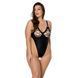 Боді з екошкіри з відкритим доступом Passion &mdash; Celine Body Plus Size Black SO7059 фото 1