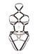Портупея-тедді з екошкіри Leg Avenue Heart ring harness teddy M Black, підвіска-сердечко, ланцюги SO8564 фото 5