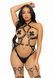 Портупея-тедді з екошкіри Leg Avenue Heart ring harness teddy M Black, підвіска-сердечко, ланцюги SO8564 фото 4