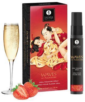Спрей для посилення слиновиділення Shunga Waves of Pleasure Strawberry Sparkling Wine SX3264 фото
