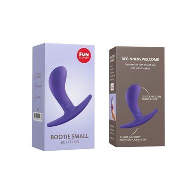 Анальная пробка Fun Factory BOOTIE, S, фиолетовая, диаметр 2,8 см, тонкий ограничитель SX1002 фото