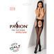 Сітчасті панчохи-стокінги Passion S018 One Size, Black, імітація пояса, сітка з вертикальними смужка PSS018B фото 7
