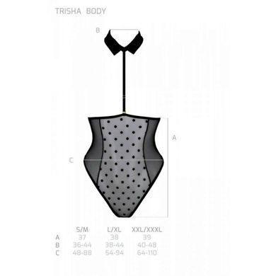 Напівпрозоре боді з відкритим верхом Passion &mdash; Trisha Body Black SO9741 фото