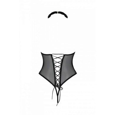 Напівпрозоре боді з відкритим верхом Passion &mdash; Trisha Body Black SO9741 фото