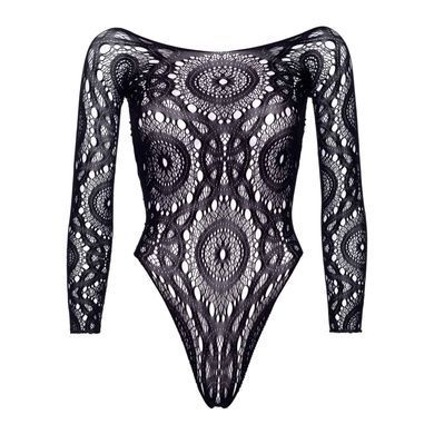 Сітчасте боді Leg Avenue &mdash; Snap Crotch Thong Back Teddy Black SO9132 фото