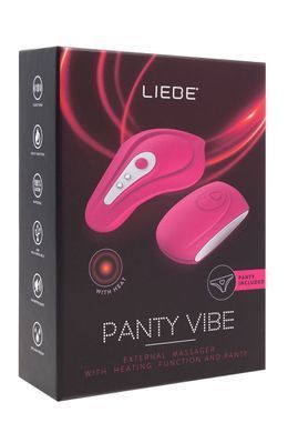 Вібратор у трусики Liebe Panty Vibe Recargable Cerise, нагрів до 39 &deg;C, пульт, трусики в комплекті SX1594 фото