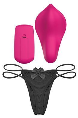 Вібратор у трусики Liebe Panty Vibe Recargable Cerise, нагрів до 39 &deg;C, пульт, трусики в комплекті SX1594 фото