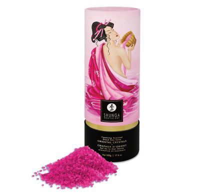 Пінлива сіль для ванни Shunga Dead Sea salt Oriental Crystals &mdash; Rose Petal (500 г), Мертвого моря SO6893 фото