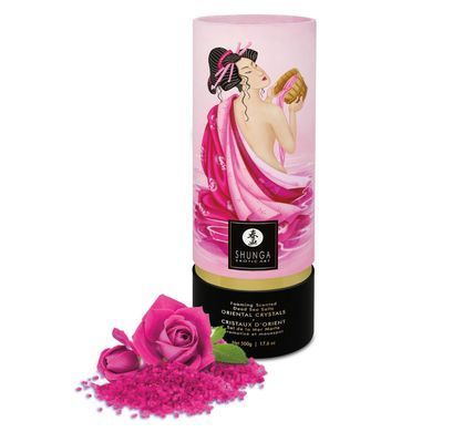 Пінлива сіль для ванни Shunga Dead Sea salt Oriental Crystals &mdash; Rose Petal (500 г), Мертвого моря SO6893 фото