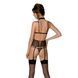Корсет з відкритими грудьми Passion DOMINICA CORSET XXL/XXXL black, пажі для панчіх, стрінги SO8435 фото 2