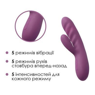 Вібратор-кролик Svakom &mdash; Avery Lilac зі стовбуром, що рухається, рух вперед-назад SO6996 фото