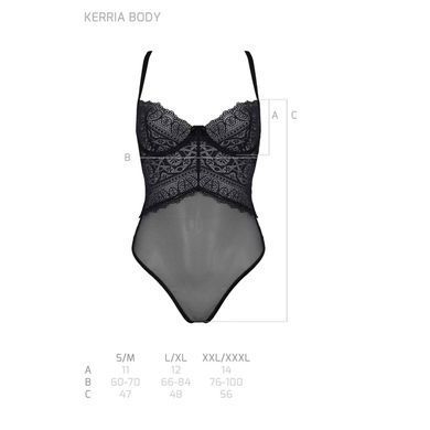Сітчасте боді з мереживом Passion &mdash; Kerria Body Black SX0485 фото