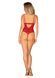 Боді з доступом Obsessive Ingridia crotchless teddy M/L, червоне, відкриті груди SO9026 фото 7