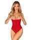 Боді з доступом Obsessive Ingridia crotchless teddy M/L, червоне, відкриті груди SO9026 фото 1