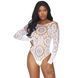 Сітчасте боді Leg Avenue &mdash; Snap Crotch Thong Back Teddy White SO9134 фото 1