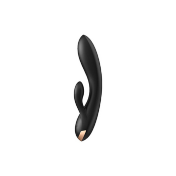 Смарт вібростимулятор-кролик Satisfyer &mdash; Double Flex Black із подвійним відростком SO6094 фото