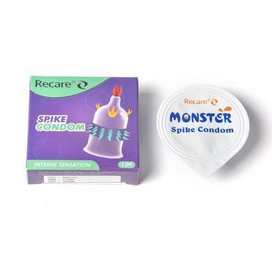 Насадка на член Recare Spike Condom Purple (презерватив з вусиками та рядами шипів) SX3348 фото