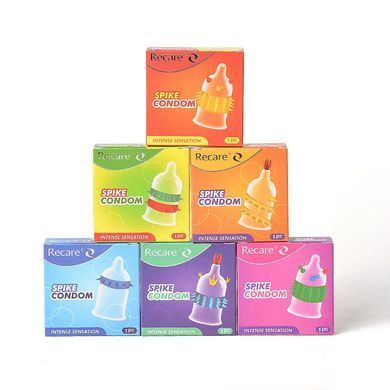 Насадка на член Recare Spike Condom Purple (презерватив з вусиками та рядами шипів) SX3348 фото