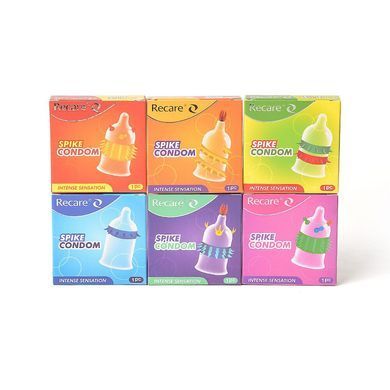Насадка на член Recare Spike Condom Purple (презерватив з вусиками та рядами шипів) SX3348 фото