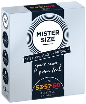 Набір презервативів Mister Size - pure feel - 53&ndash;57&ndash;60 (3 condoms) (м'ята упаковка!!!) SO8040-R фото
