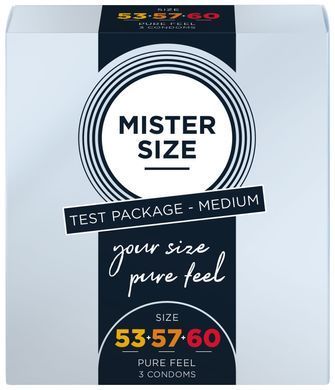 Набір презервативів Mister Size - pure feel - 53&ndash;57&ndash;60 (3 condoms) (м'ята упаковка!!!) SO8040-R фото