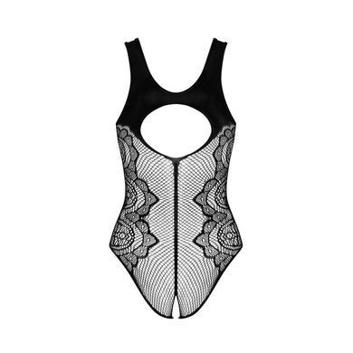 Сітчасте боді з відкритим доступом Obsessive &mdash; B335 Crotchless Teddy One Size Black SO9754 фото