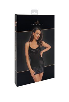 Сукня Noir Handmade F307 Mirage wetlook mini dress with jewelry rhinestone chain - XXL SX0283 фото