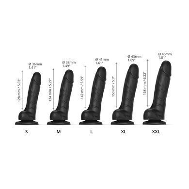 Реалістичний фалоімітатор Strap-On-Me Sliding Skin Realistic Dildo Black XXL, ефект рухливої шкіри SO6259 фото