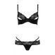 Комплект білизни Passion Exclusive NORTH SET XXL/XXXL, black, ліф і трусики з елементами під латекс PS24009 фото 5