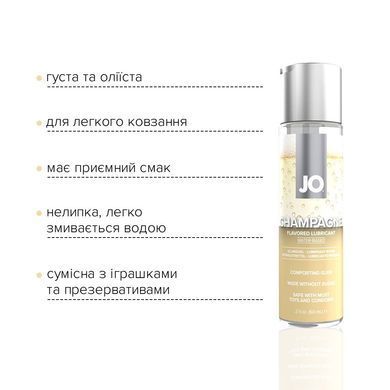 Розпродаж!!! Змазка на водній основі JO Champagne (60 мл) (термін 08.2025) SO7023-R фото