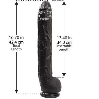 Фалоімітатор Doc Johnson Dick Rambone Cock Black (в ПЕ пакеті!), діаметр 6 см, довжина 42 см, ПВХ SO4555 фото