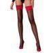 Панчохи Passion ST120 1/2 black-red, на ажурній силіконовій резинці, з вишуканим декором та люре SO5788 фото 1