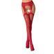 Сітчасті панчохи-стокінги Passion S020 One Size, Red, ажурний візерунок, імітація пояса з гартерами PSS020R фото 1