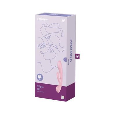 Двосторонній вібратор-кролик Satisfyer &mdash; Triple Oh Pink, 3 мотори, руків&rsquo;я-масажер SO7780 фото