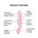 Двосторонній вібратор-кролик Satisfyer &mdash; Triple Oh Pink, 3 мотори, руків&rsquo;я-масажер SO7780 фото 7
