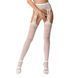 Сітчасті панчохи-стокінги Passion S020 One Size, White, ажурний візерунок, імітація пояса з гартерам PSS020W фото 1