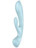 Двосторонній вібратор-кролик Satisfyer &mdash; Triple Oh Light Blue, 3 мотори, руків&rsquo;я-масажер SO7781 фото