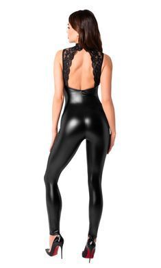 Комбінезон Noir Handmade F342 Powerwetlook and lace overall - M SX1997 фото